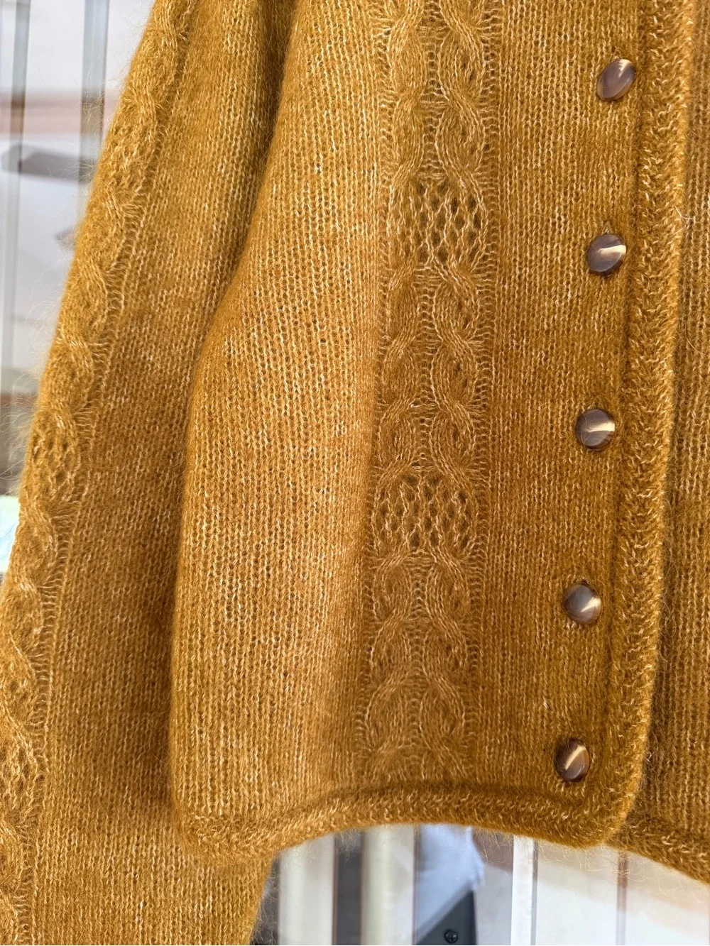 NWOT Sézane Evi Mohair Cardigan, Olive Green - Picture 4 of 8